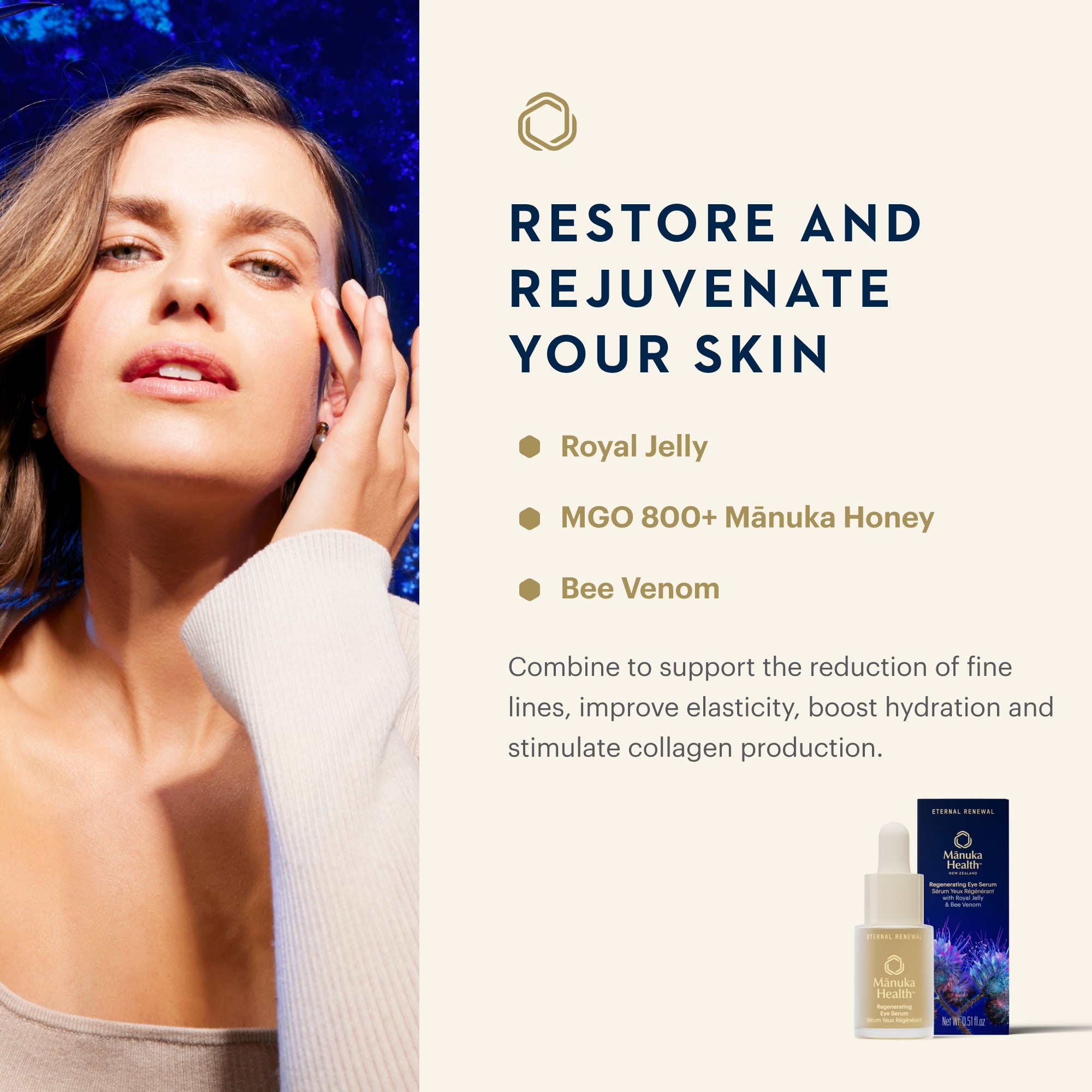Eternal Renewal Eye Serum | Bee Venom, Royal Jelly, Manuka Honey