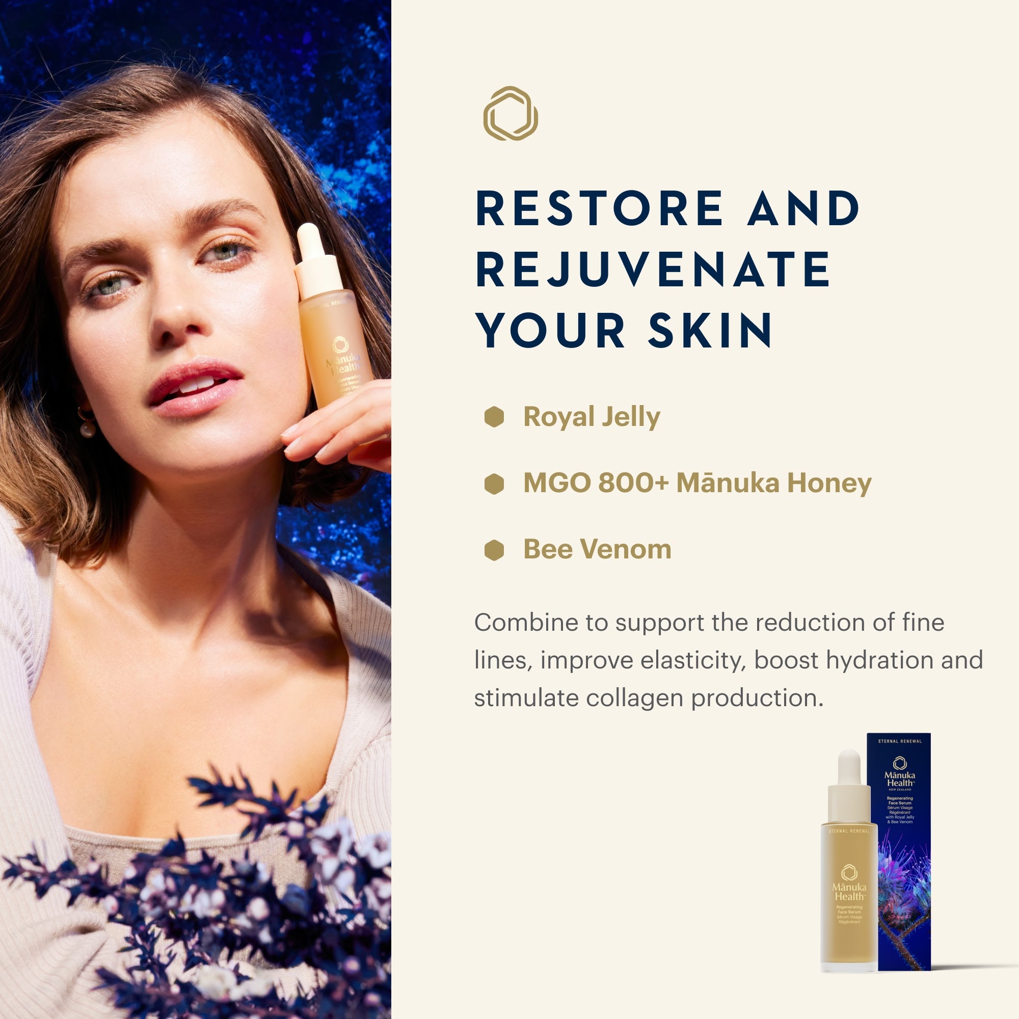 Eternal Renewal Face Serum | Royal Jelly, Manuka Honey, Bee Venom