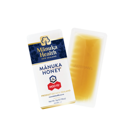 Manuka Health Manuka Honey snap pack MGO 115 on a white background.