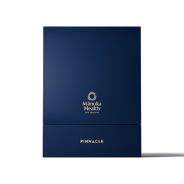 Pinnacle Harvest MGO 1600+ blue packaging on a white background.