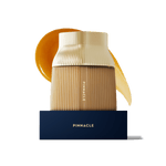 Pinnacle MGO 1600+ glass Manuka Honey jar with a gold cap.