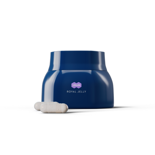 Royal Jelly container and pills.