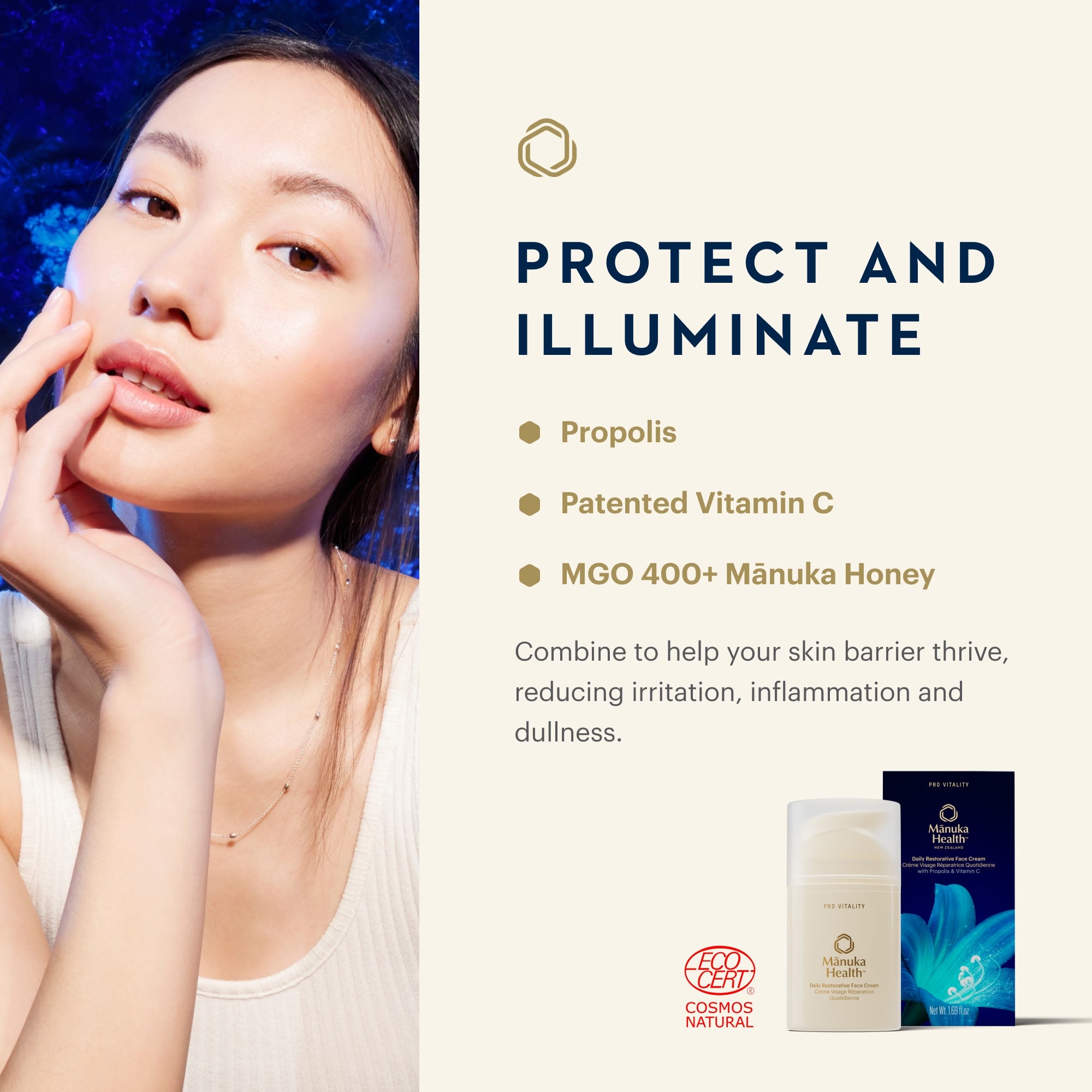 Pro Vitality Face Cream | Manuka Honey, Propolis, Vitamin C