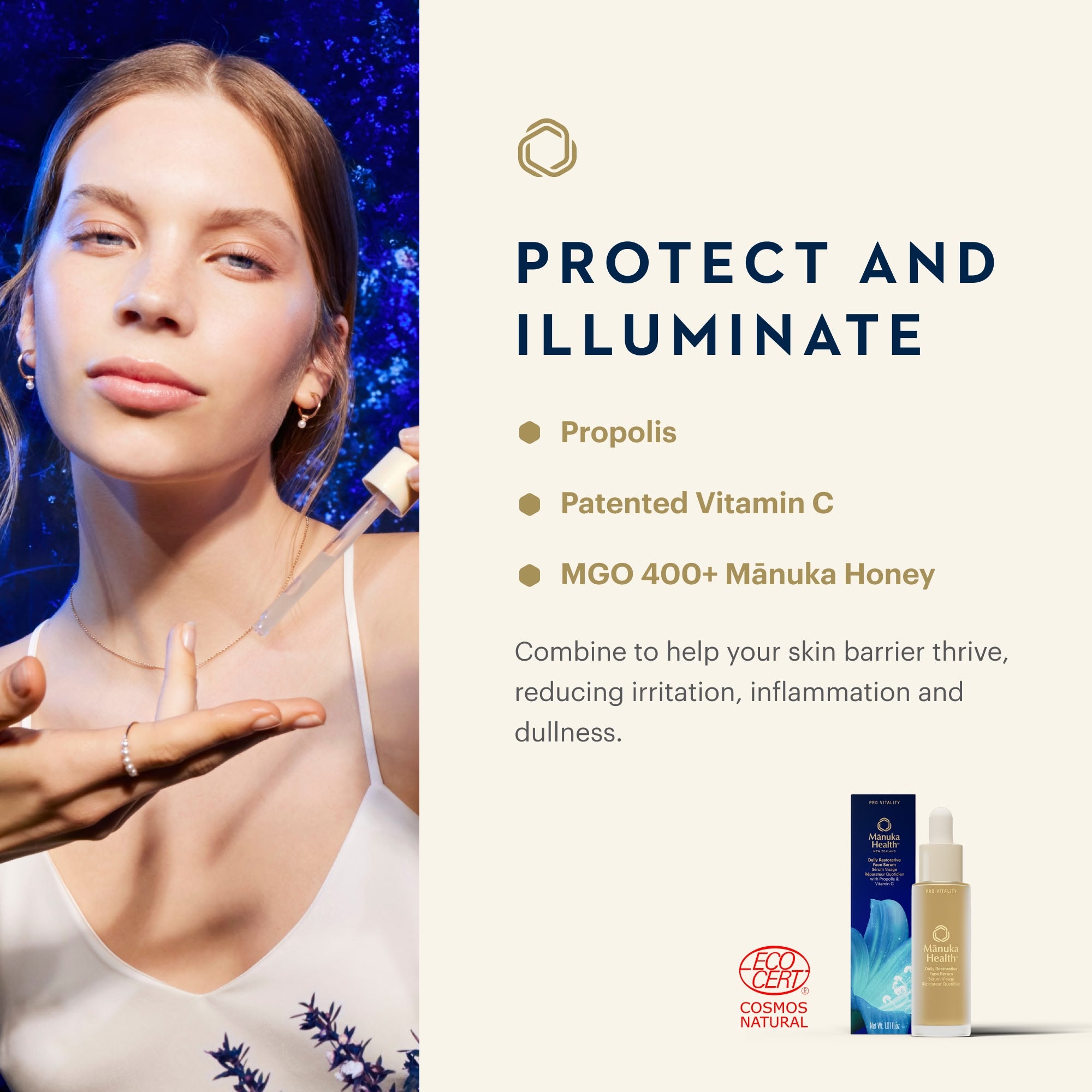 Pro Vitality Face Serum | Propolis, Manka Honey, Vitamin C